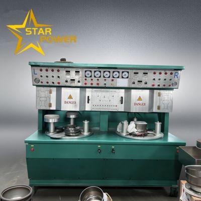 Guter Preis Dual-Station Aluminum Brazing Machine for Cookware 580-620°C 0.3-3 MPa Online