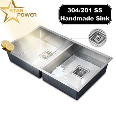 Guter Preis 304 Edelstahl gleich Doppelschüssel Küchensink Nano-beschichtet Drop-In 600mm 9 Zoll tiefe Becken Online