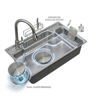 Guter Preis 30 Inch Farmhouse Apron Front Double Bowl Kitchen Sink 16 Gauge with Grids Online