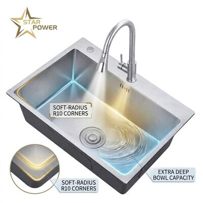 Guter Preis 25 Inch Laundry Utility Sink SUS304 20 Gauge Deep Basin with Faucet Assembly Online