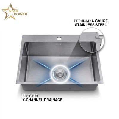 Guter Preis 23 Inch Undermount Single Bowl Kitchen Sink SUS304 18 Gauge Gunmetal PVD Finish Online