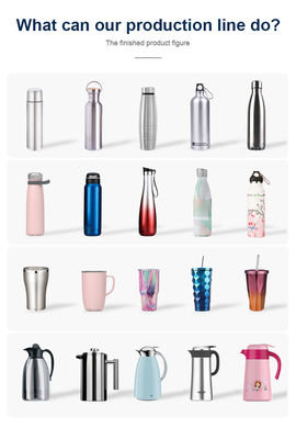 Thermosflasche-Kochgeschirr-Fertigungsstraße-Edelstahl-Metallaluminiumvakuumflaschen-Wasser-Flasche, die Maschine herstellt