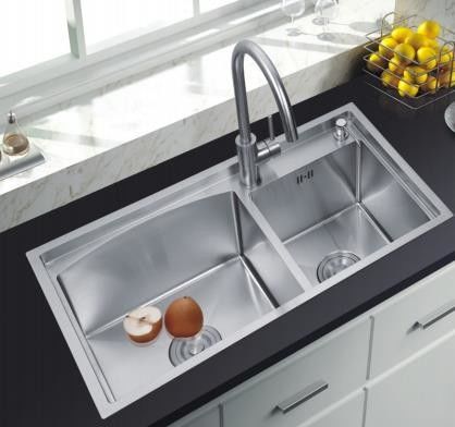Smart Black Nano Whale Wasserfall Einfach-Slot Honigsehe Waschbecken Waschbecken Doppelbecken Küchenspülmaschine große Töpfe