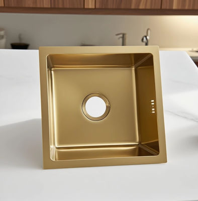 SUS304 Edelstahl Gold Quadrat Küchenspüle