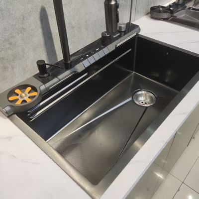 Guter Preis Küchenwaschbecken schwarzer Edelstahl-Doppelschüssel-Küchenwaschbecken unter dem Tisch Online