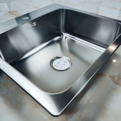 304 Edelstahl Einzelbecken Küchenspüle Unterbau oder Aufliegende Montage