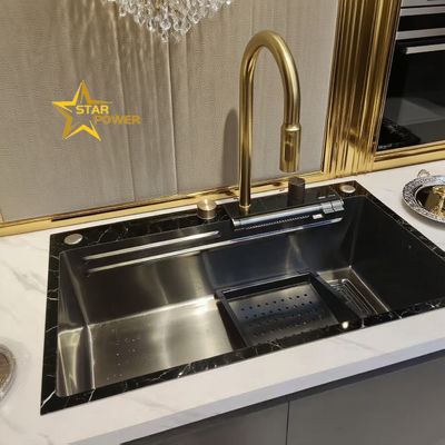 Guter Preis Unterbau- & Aufsatzspüle Edelstahl Doppelbecken Küchenspüle 11kg mit grauer Trennwand | Individuelle Beckentiefe verfügbar | Individuelle Stahlstärke verfügbar Online