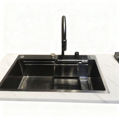 Guter Preis 800mm Doppelbecken Edelstahl Küchenspüle Set mit Hochbogenarmatur für moderne Küchen | Individuelle Beckentiefe erhältlich | Individuelle Stahlstärke erhältlich Online