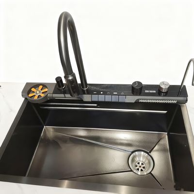 800mm Doppelbecken-Edelstahl-Küchenspüle-Set mit hohem Auslauf für moderne Küchen