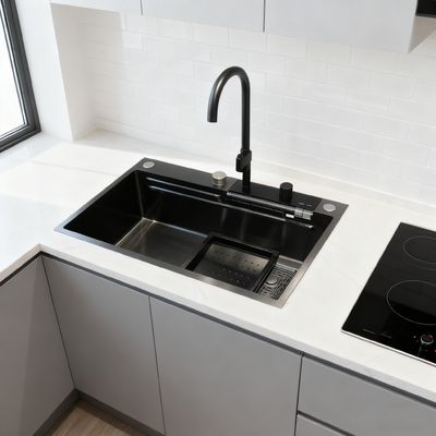 800mm Doppelschale aus Edelstahl mit Hochbogenhahn und 1-Jahresgarantie für moderne Küchen