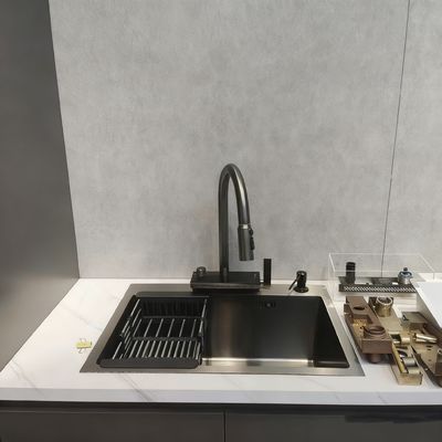 Guter Preis Küchenwaschbecken Hochleistungs-Multifunktionales Edelstahlwaschbecken mit anpassbarer Größe Anpassungsschwammtiefe verfügbar Anpassungsschwammmessung verfügbar Online
