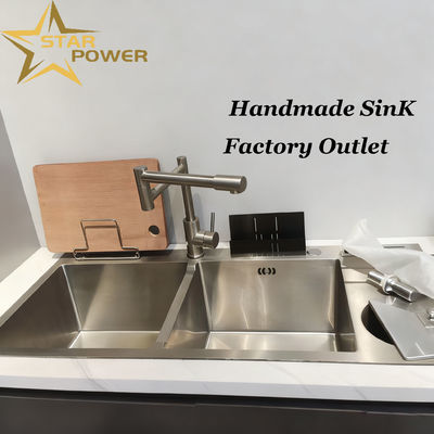 Nano Oil-Proof PVD Coated Food Grade 304/316 Stainless Steel Kitchen Sink Handmade Sink