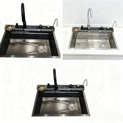 Guter Preis Designer-Co-Branded Handgeputzte Edelstahlspüle mit 304/316 Lebensmittelmaterial und 25-30cm tiefem Becken Online