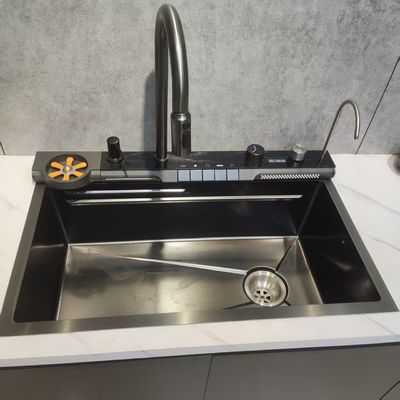 Guter Preis Handgefertigt 304/316 Edelstahl Einfachschüssel Küchenwaschbecken mit einziehbarem Abflussregal Online