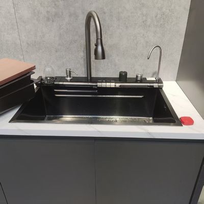 Guter Preis Handgefertigte Küchenspüle aus Edelstahl mit Elektrolytpolierung und Silber-Ionen-Antibakterium für Lebensmittelstufe 304/316 und vertiefte Schüssel (≥ 25 cm) Online