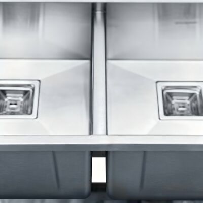 Original gebürstete Oberfläche Handgefertigte Doppelschale Waschbecken in 304 Edelstahl für moderne Küchen