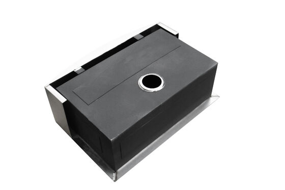 Handgefertigte Bürste 304 Edelstahl Bauernhaus Waschbecken mit Schalldämpfung & Anti-Kondensation und gekrümmter Schürze Front Design