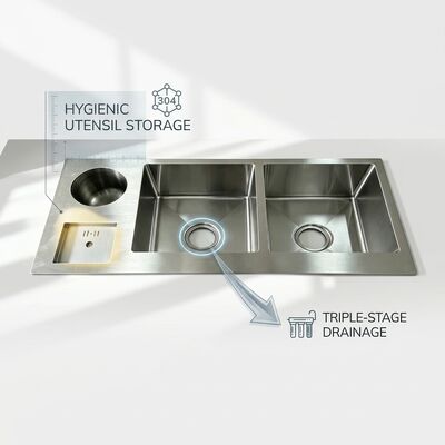 Qualität Unterbau-Spülbecken 18 Gauge 304 Edelstahl Einzelbecken Küchenspüle Chrom Verchromt Unterbau 1000mm 300mm Extra-Tiefes Becken | Individuelle Beckentiefe Verfügbar | Individuelle Stahlstärke Verfügbar Fabrik