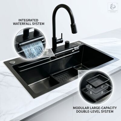 Qualität Top Mount / Drop-in Küchenwaschbecken 316 aus Edelstahl Doppelschale Küchenwaschbecken Matte Oberfläche Top-Mount 800mm 220mm Tiefe Becken benutzerdefinierte Beckentiefe verfügbar benutzerdefinierte Stahlmessung verfügbar Fabrik