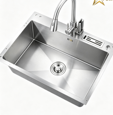 Qualität SUS304 Edelstahl Küchenspüle mit Gunmetal PVD-Beschichtung und 10 Zoll extra tiefem Becken Fabrik
