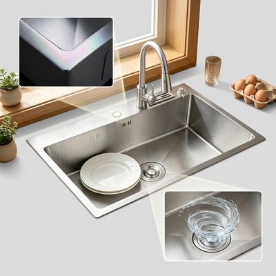 Qualität Doppelbecken-Küchenspüle aus lebensmittelechtem Edelstahl 316 mit selbstrandendem, gebürstetem 1000 mm 250 mm tiefem Becken Fabrik