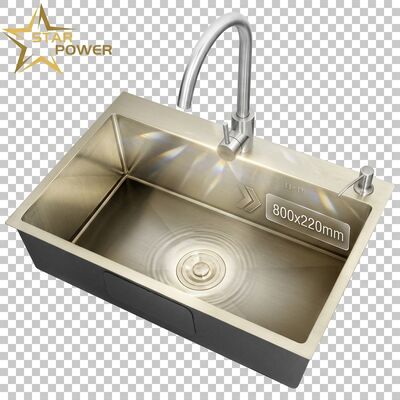 Guter Preis 316 Edelstahl Chromplattiert Küchenwaschbecken 800 mm x 220 mm Tiefe Einzelschüssel Online