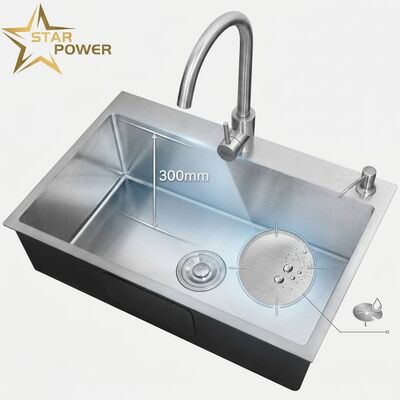 Guter Preis Aufsatzspüle / Einbauspüle 18 Gauge 304 Edelstahl Gleichgroße Doppelspülbecken Küchenspüle Nano-beschichtet Einbau 1000mm 300mm Extra-tiefe Spüle | Individuelle Spülentiefe verfügbar | Individuelle Stahlstärke verfügbar Online