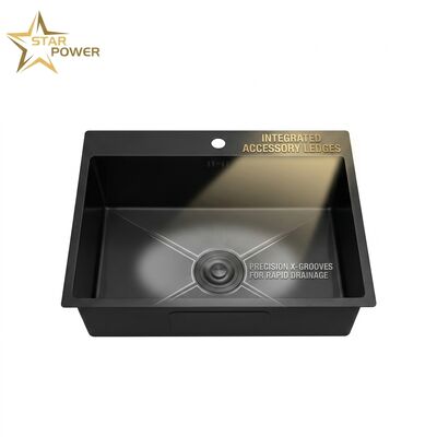 Guter Preis Schwarze Nano Beschichtet 304 Edelstahl Werkstation Küchenwaschbecken, Untermontage Doppelschale, Schnittbrett Zubehör-Kit Online