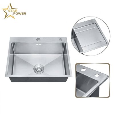 Guter Preis Edelstahl 304-Drop-in-Wäsche Waschbecken 25x22 Zoll, tiefes Becken, eingebautes Drainboard-Design Online