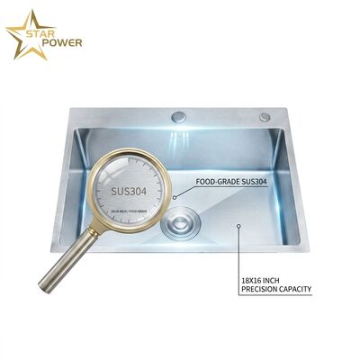 Guter Preis 304 Edelstahl Kücheninsel Vorbereitung Waschbecken 18x16 Zoll Unterbau, kommerzielle Lebensmittelqualität Einzelbecken extra tief Online