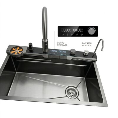 Guter Preis RV 24 Inch Drop-In Kitchen Sink SUS304 with Tempered Glass Cover Single Bowl online