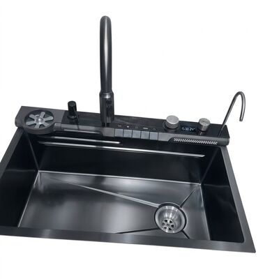 Guter Preis PVD Gunmetal 33x22 Undermount Double Bowl Kitchen Sink SUS304 Handmade 18 Gauge online