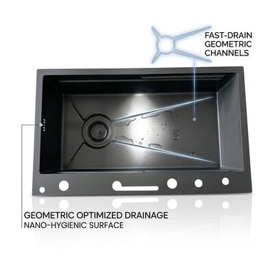 Qualität Undermount 33x22 Handmade Double Bowl Kitchen Sink SUS304 60/40 Split 18 Gauge Fabrik