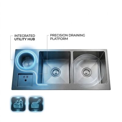Guter Preis 36 Inch PVD Gold Single Bowl Farmhouse Workstation Kitchen Sink SUS304 16 Gauge Online
