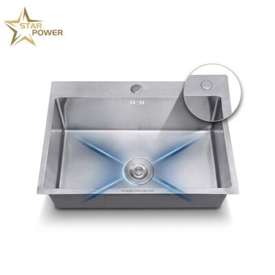 Qualität 27 Inch Overmount Single Bowl Kitchen Sink SUS304 18 Gauge with Drainboard Fabrik