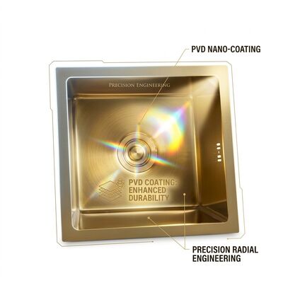 Qualität 22 Inch PVD Gold Undermount Single Bowl Kitchen Sink 16 Gauge with Cutting Board Fabrik