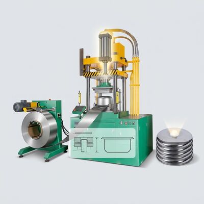Qualität Cookware Lid Stamping Production Line 135 Ton Automatic Hydraulic Press with Servo Feeding System Fabrik