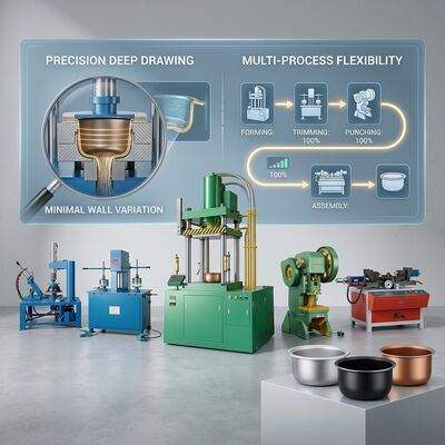 Qualität Thickened Pot Body Trimming Cookware Production Line 320 Ton Servo Hydraulic Forming Press Machine Fabrik